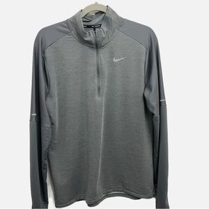 Nike Runing Mens M Element 1/2 Zip Mesh Top Sleeves Thumbholes Dri-Fit Mock Neck
